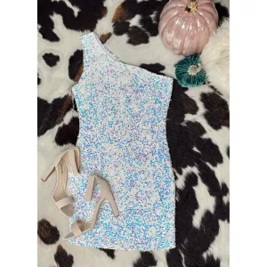 White Sequin Dress