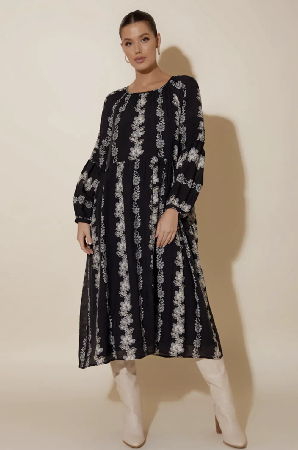 Winona Floral Stripe Dress